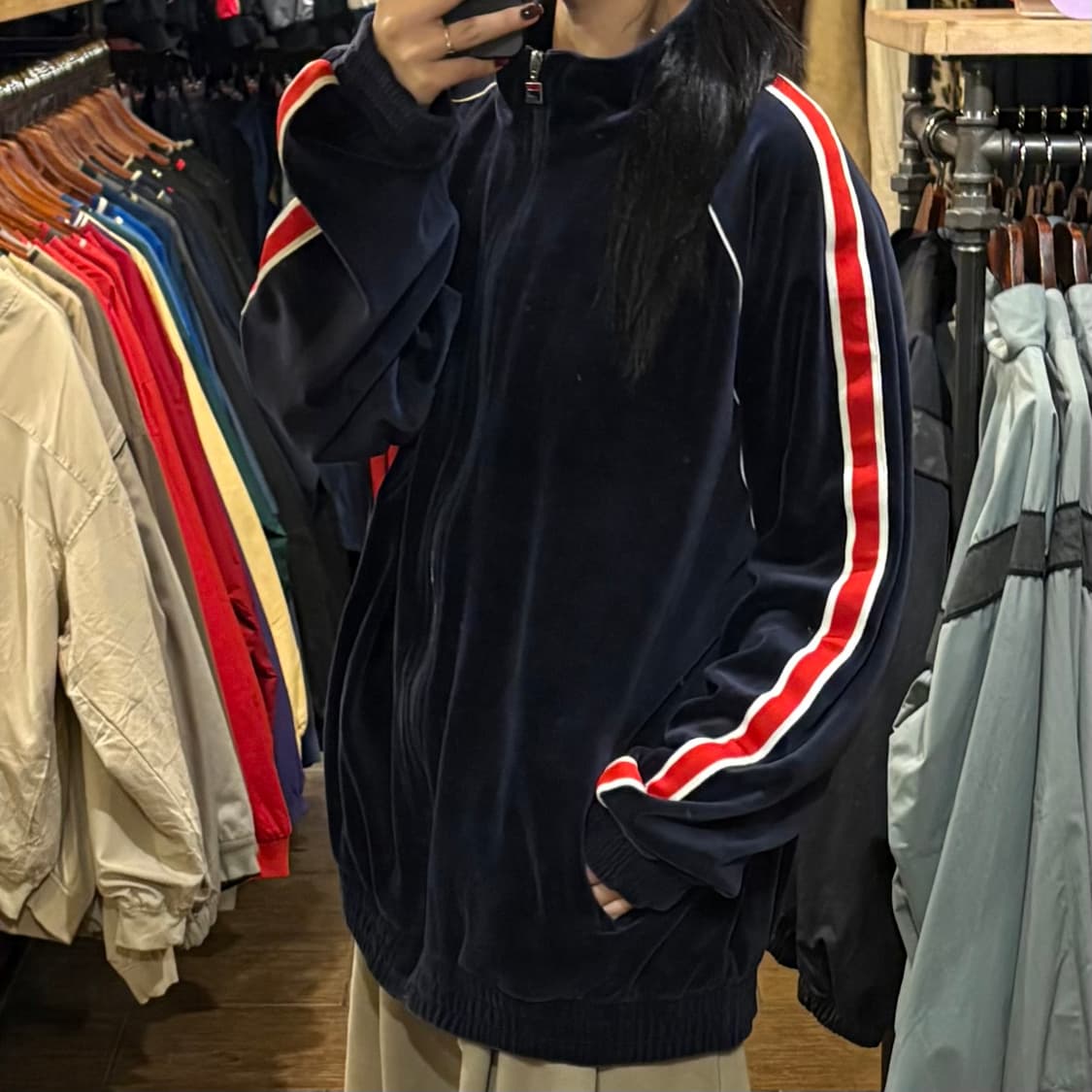 [HI] FILA 휠라 벨벳져지 네이비 상품이미지3