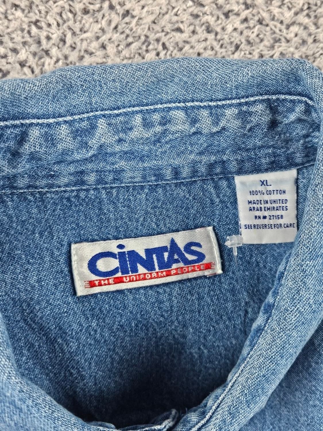 CINTAS 크롭 밴딩 커스텀 데님 셔츠 ( XL ) / 11636 상품이미지8