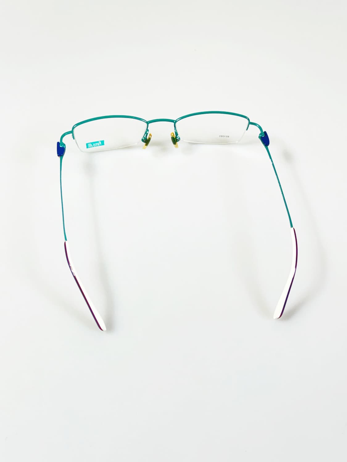 90s FUTIS 틸 그린 반무테 스퀘어 프레임 빈티지 안경 상품이미지5