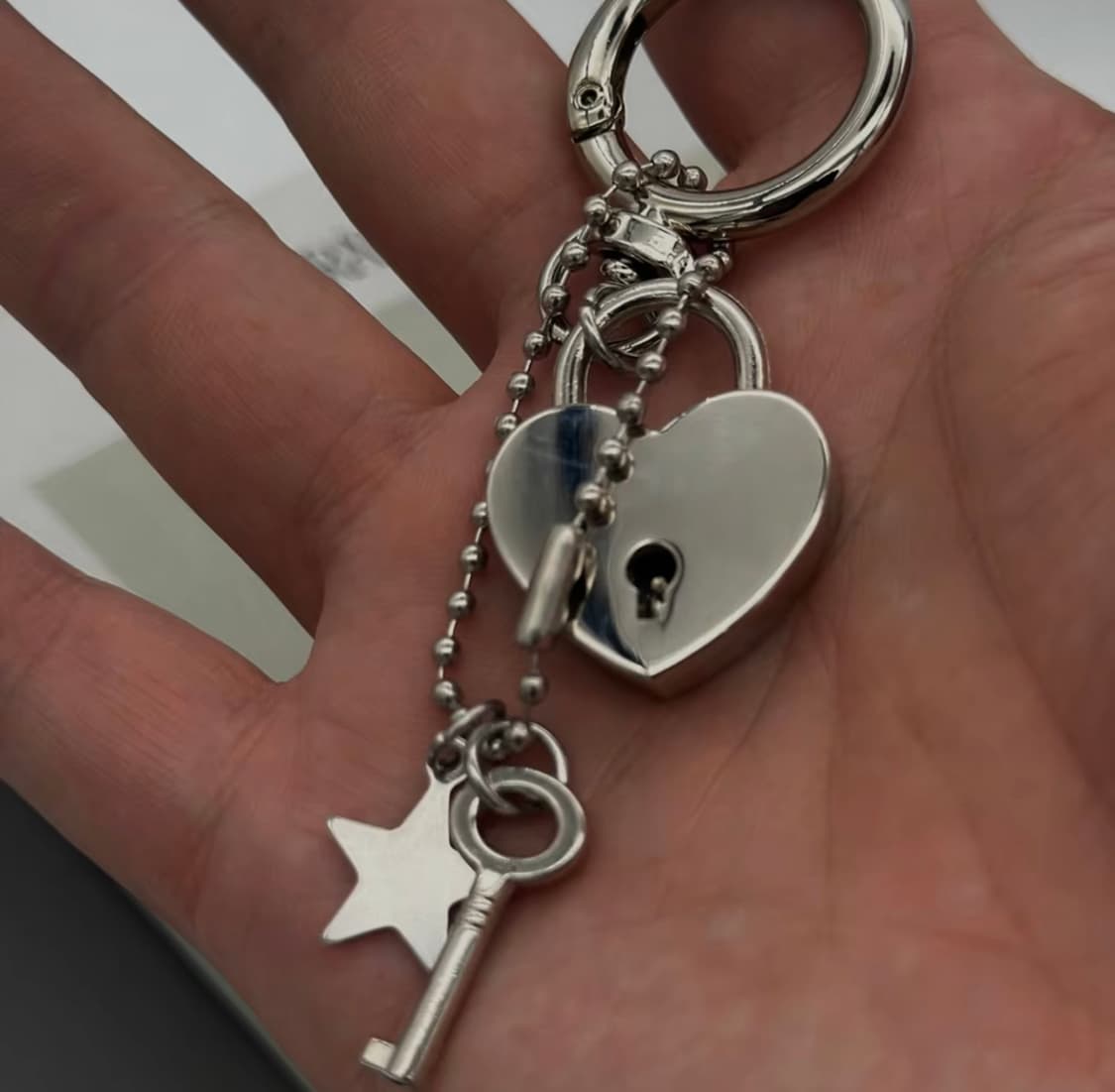 Heart Lock Keyring🩶 상품이미지2
