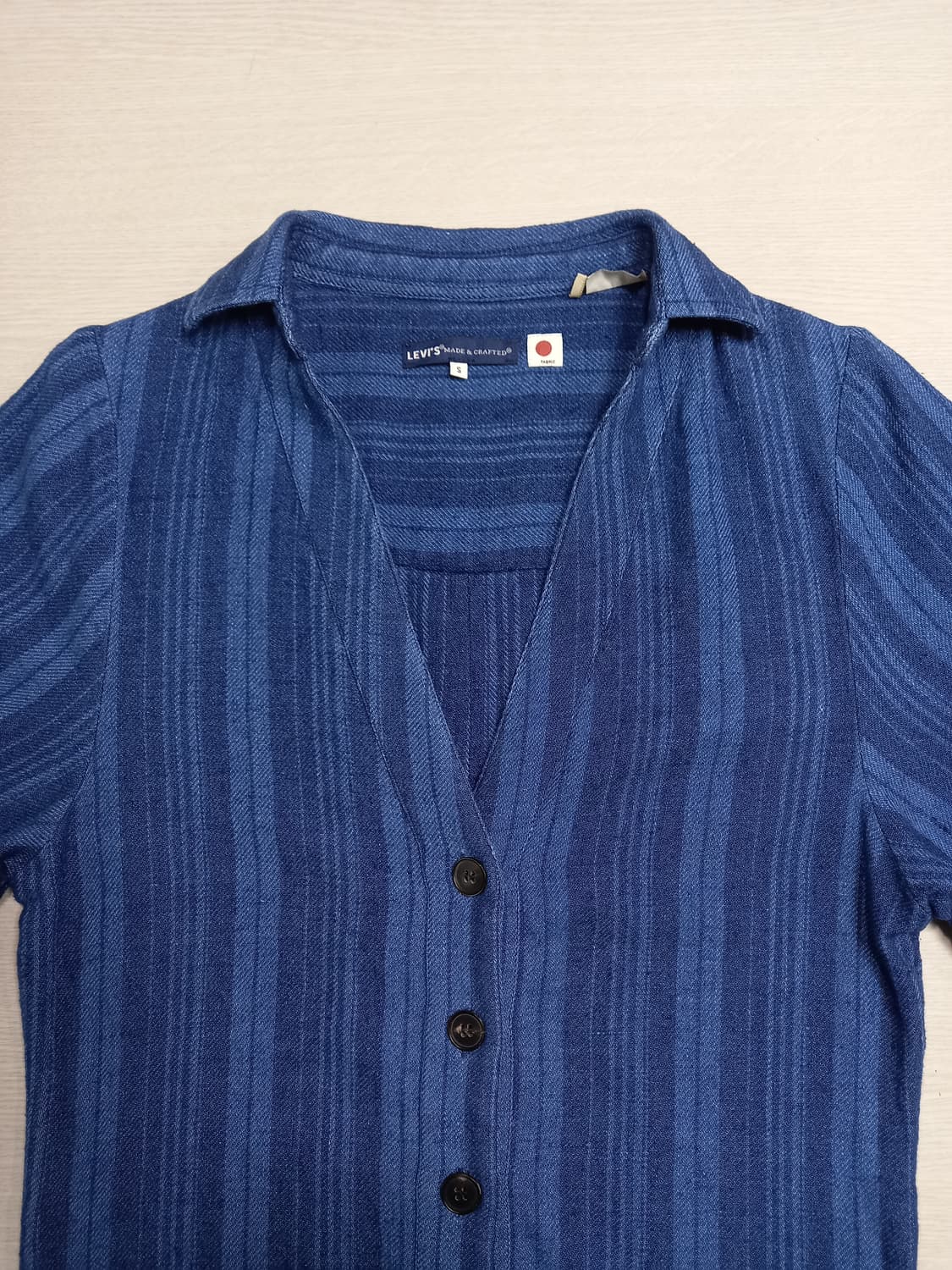 S85 MADE&CRAFTED 면 반팔셔츠 네이비 S-215 상품이미지3