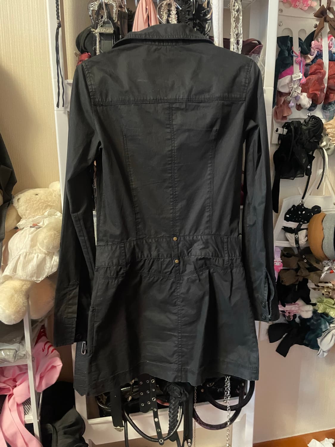 블랙 셔츠 미니 원피스 상품이미지5