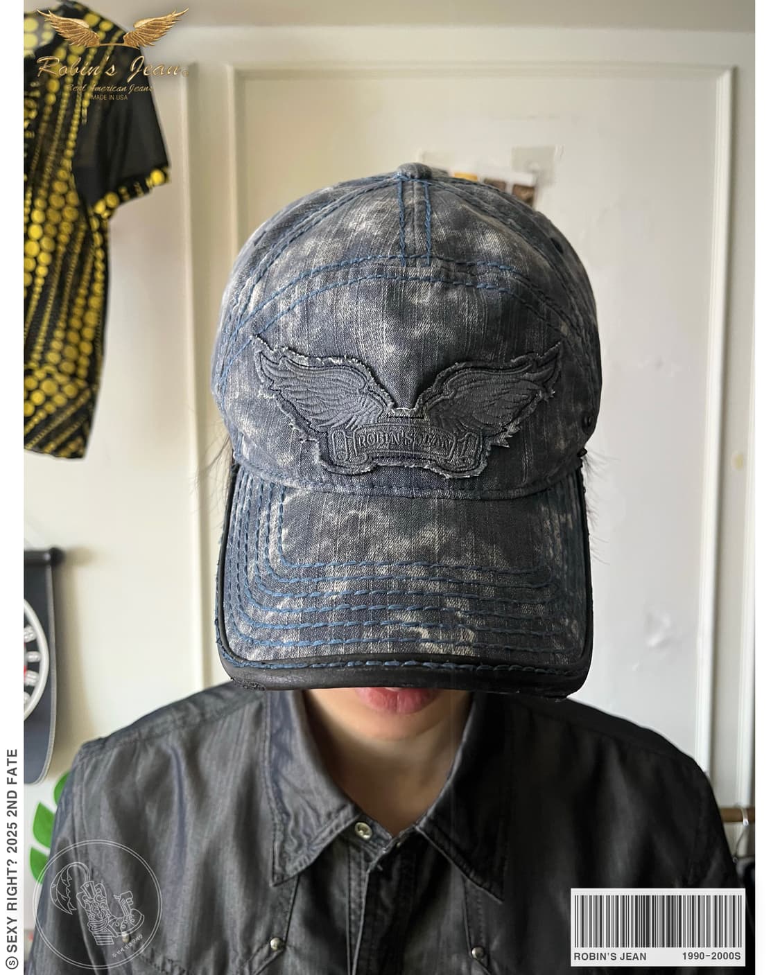 90-00s Robin's Jeans Denim Wings Cap 상품이미지1