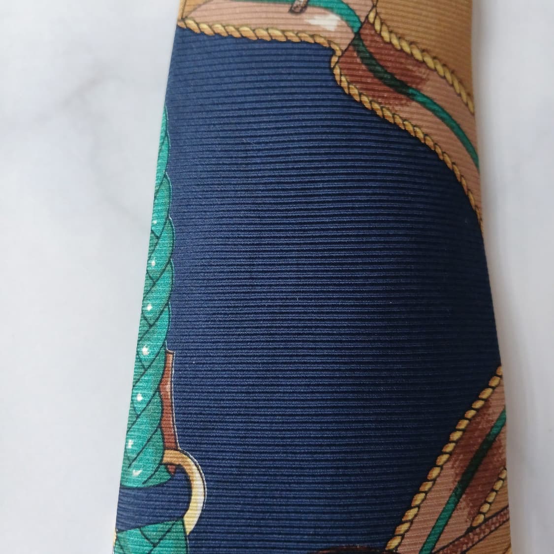 란셀 실크 네이비 패턴 넥타이 9.8cm A~B등급 A19504
 상품이미지7