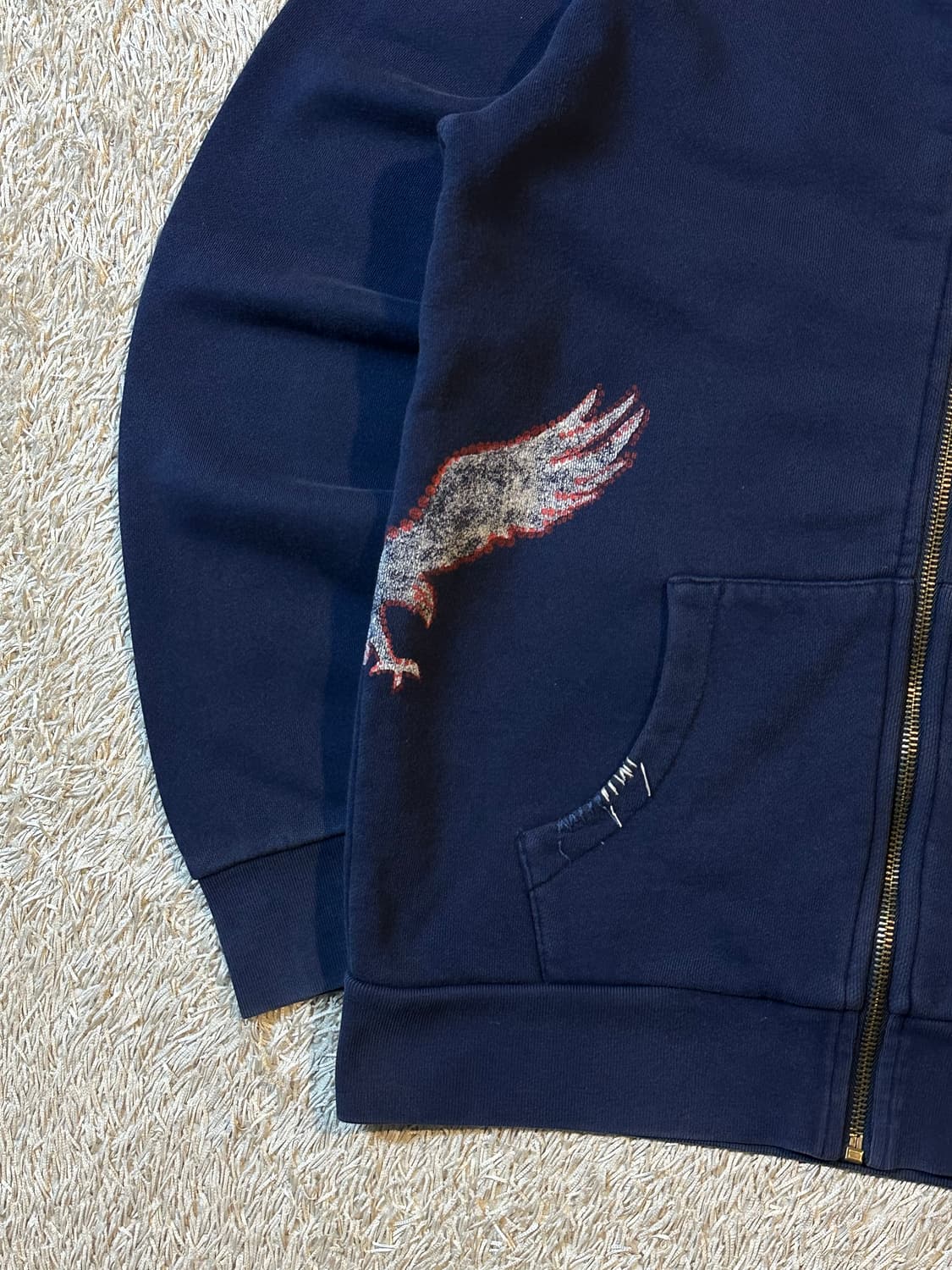 희귀) 00's 폴로 랄프로렌 이글 후드집업 네이비 상품이미지3