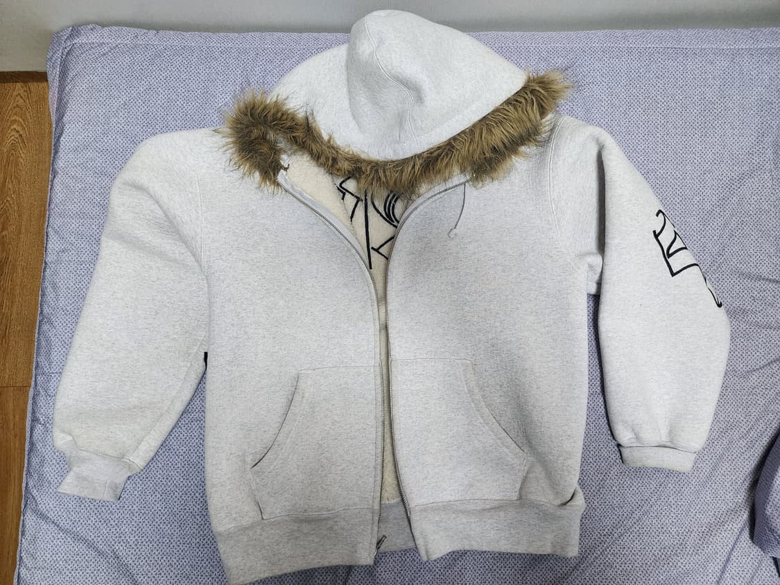 슈프림 포우 퍼 집업 후드 스웨트셔츠 애쉬 그레이 - 25FW 상품이미지2