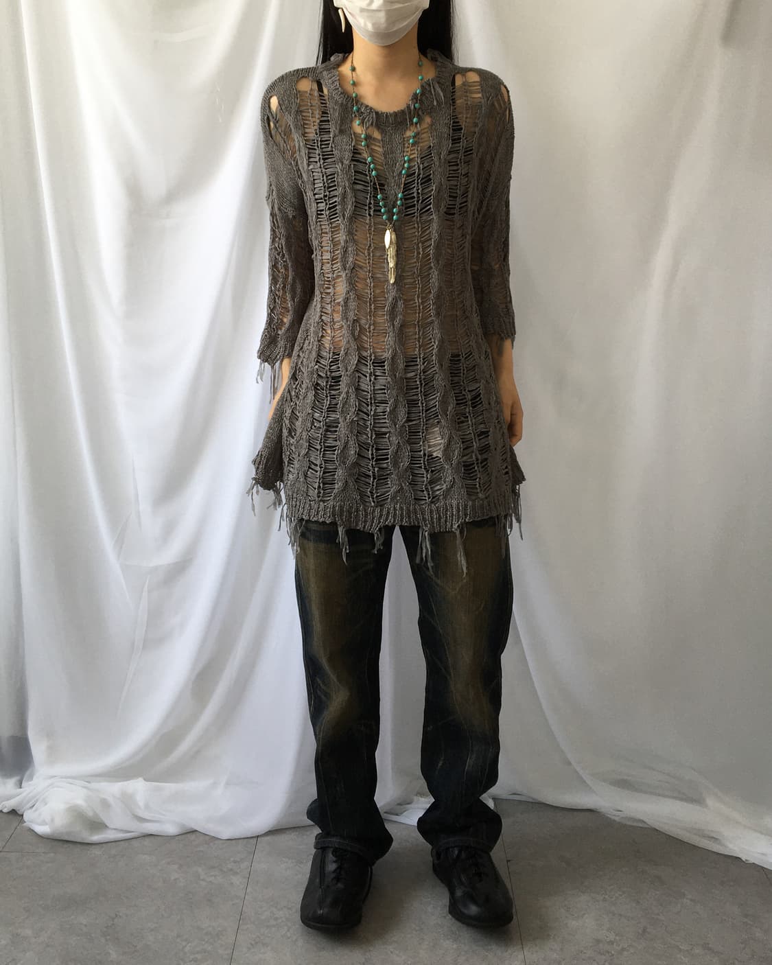 Fringe grunge mood knit 상품이미지1