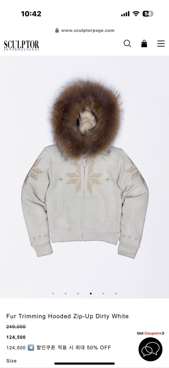 스컬프터 Fur Trimming Hooded Zip-Up White 상품이미지3