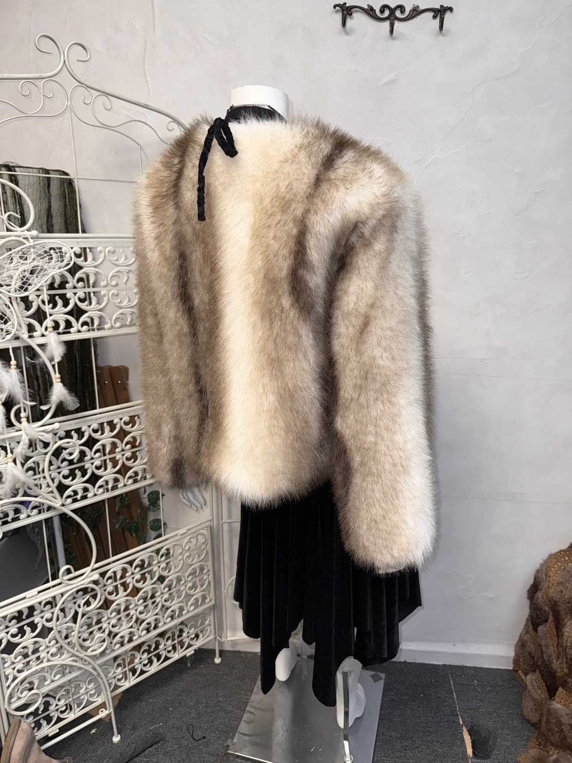 GGPX mixed ivory brown eco fur jacket  상품이미지7