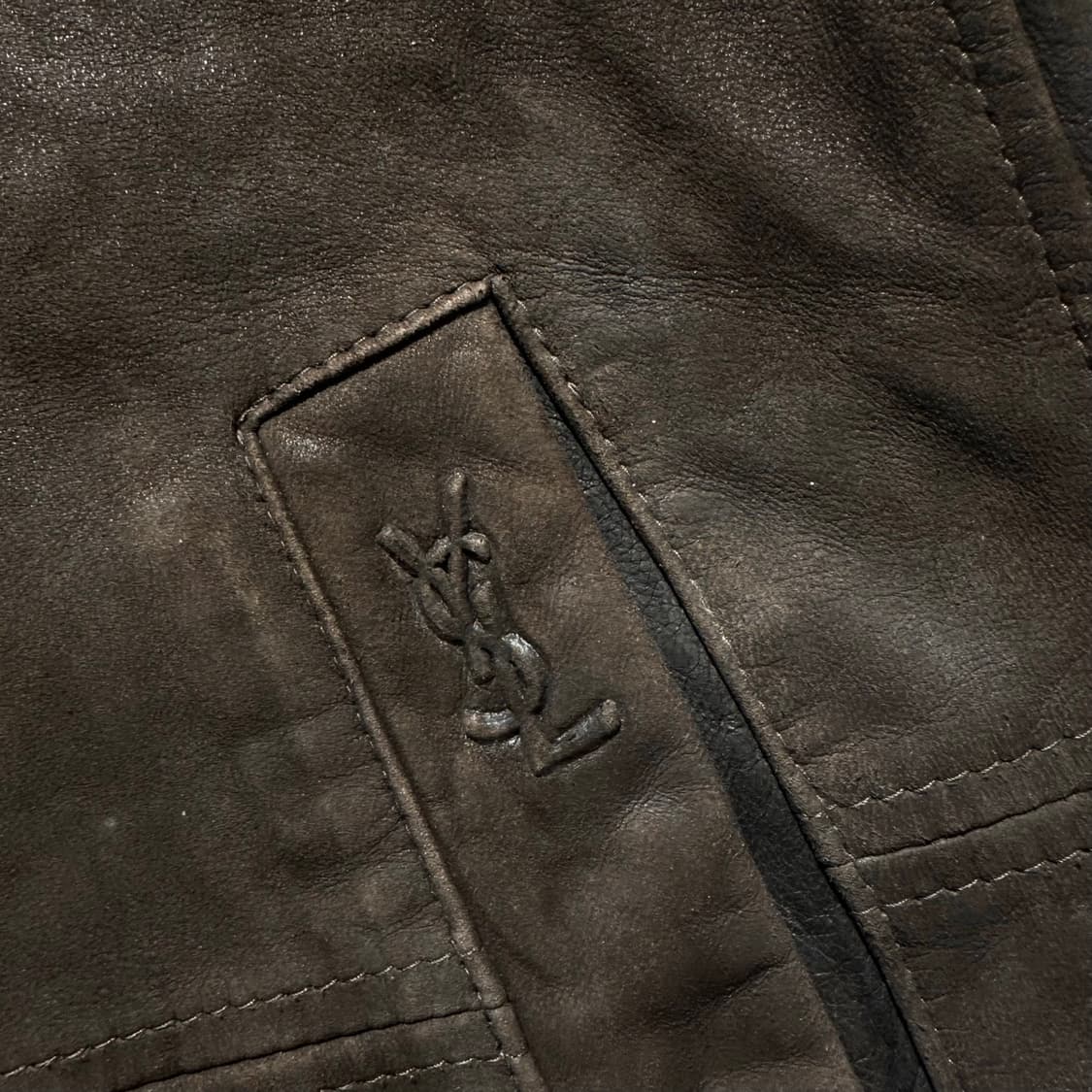 입생로랑 램스킨 양가죽 레더 싱글 자켓 상품이미지5