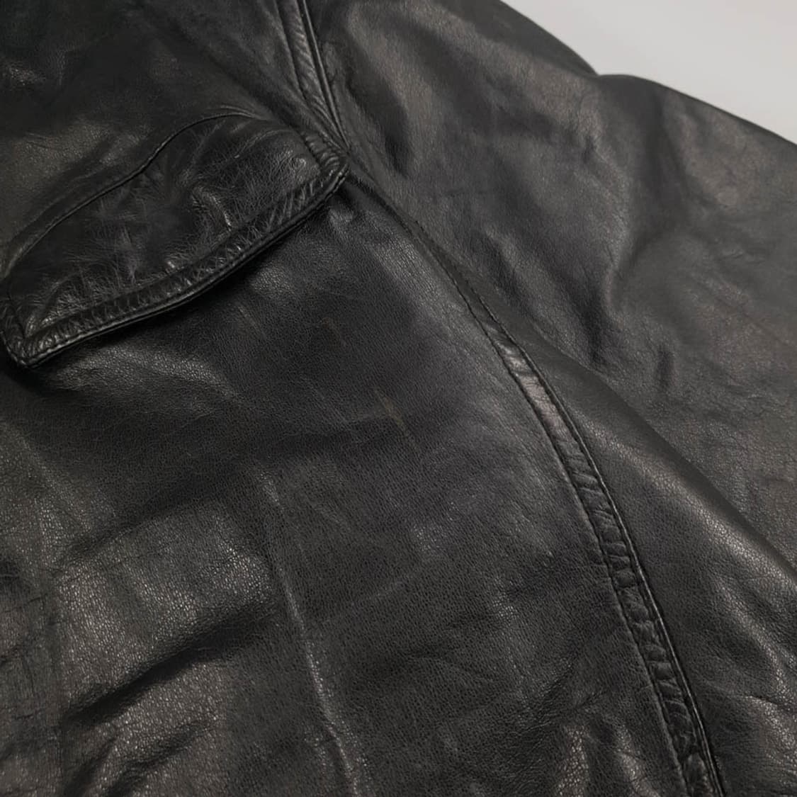 SUB URBAN 블랙 쓰리포켓 소가죽 가죽자켓 싱글자 상품이미지5