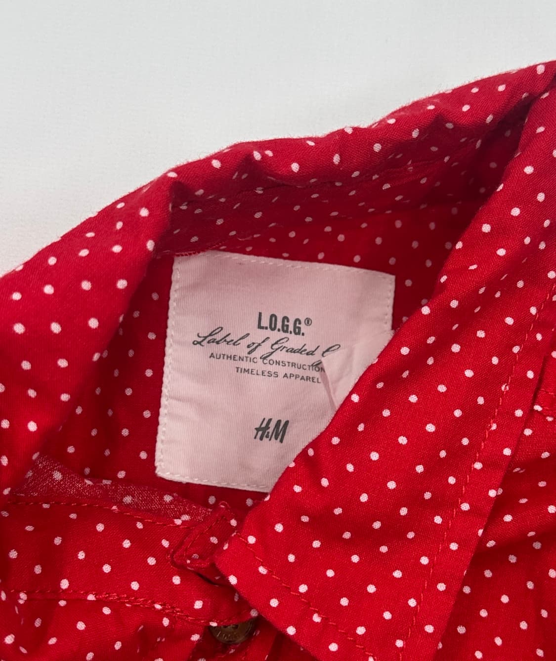 L.O.G.G y2k 복고 도트 레드  반팔 셔츠 허리라인 헬키깔  상품이미지6
