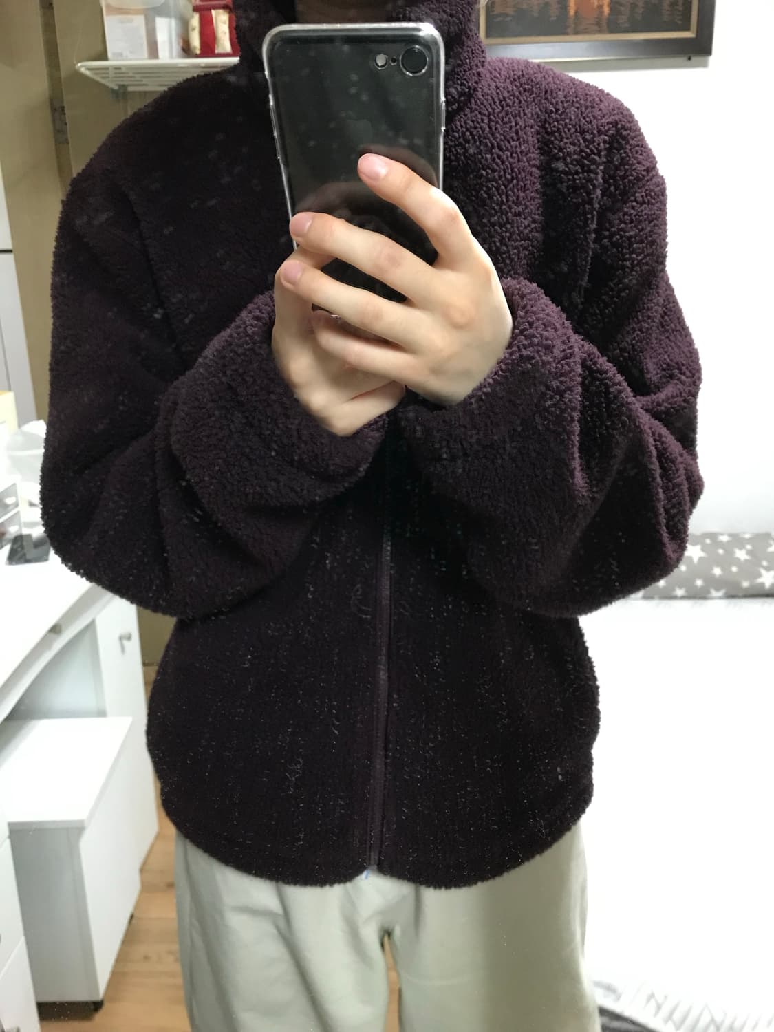 포도색 뽀글이후리스 상품이미지1