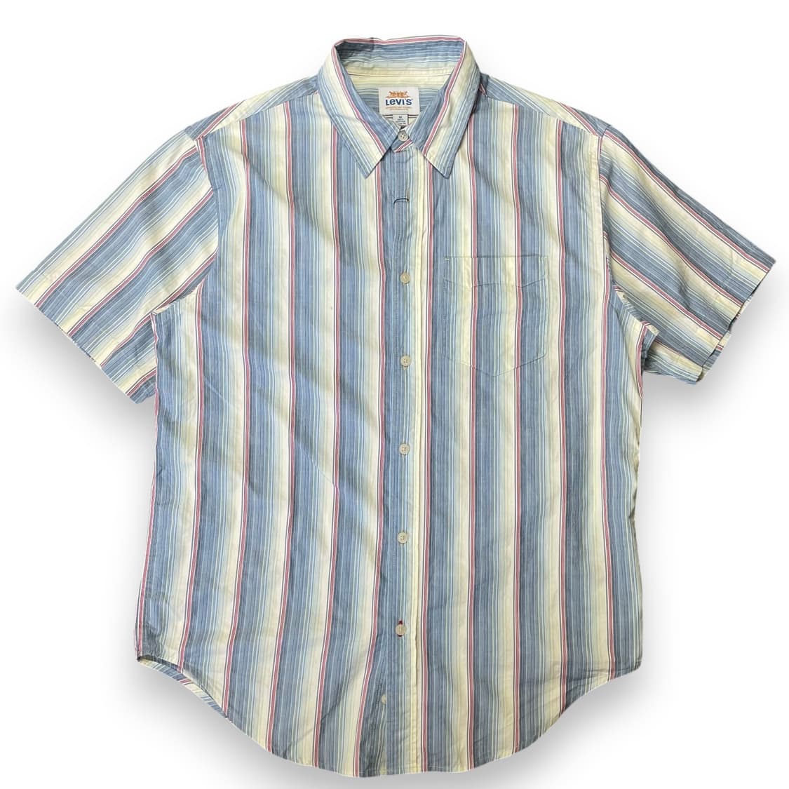 리바이스 스트라이프 원포켓 코튼 반팔 셔츠 M 상품이미지1