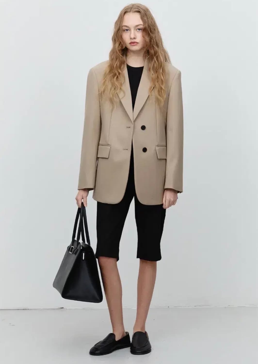 던스트 에센셜 투버튼 울 블레이저 자켓 샌드 베이지 상품이미지4