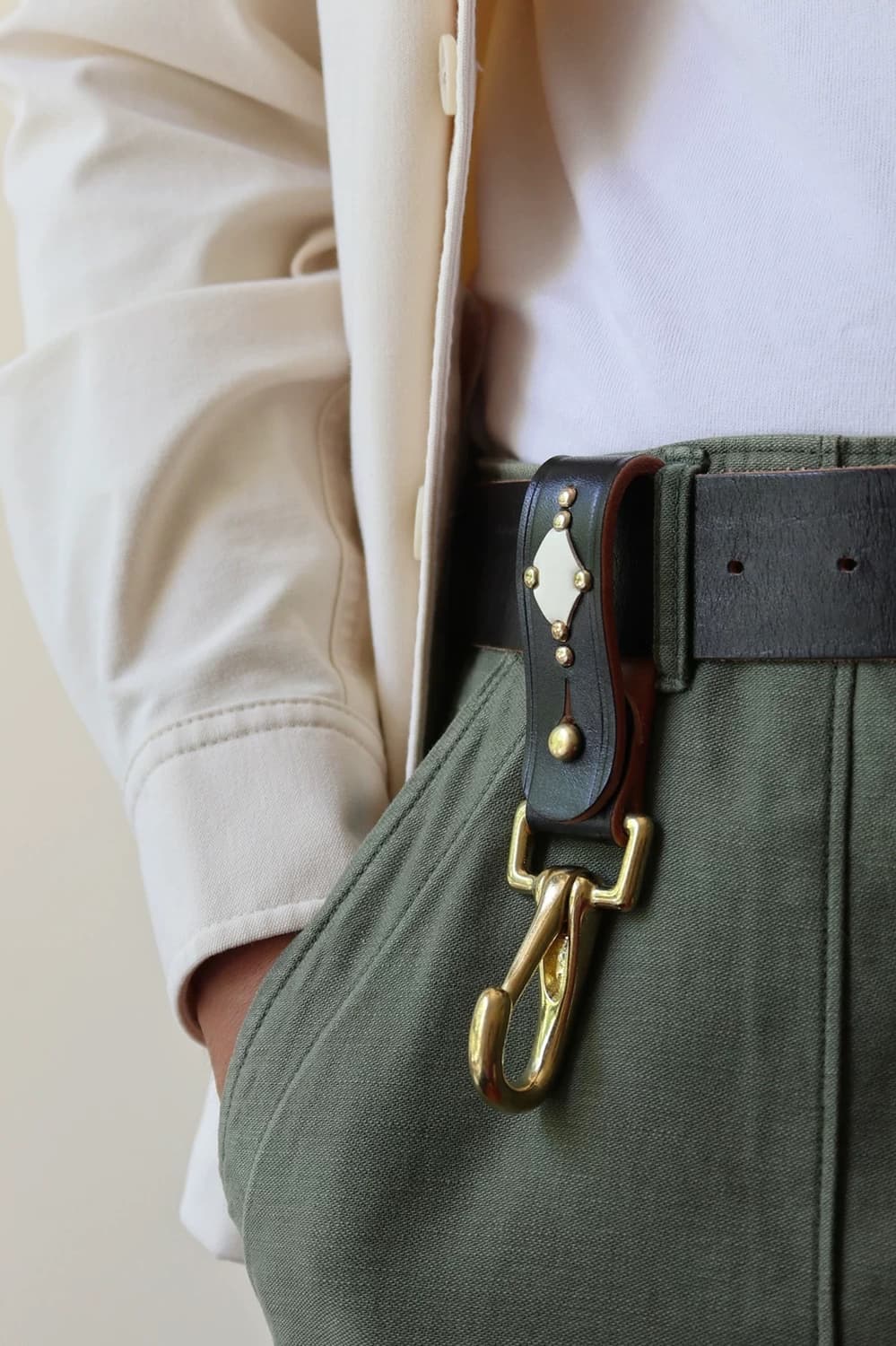 천연 소가죽 벨트 루프 키링 상품이미지10