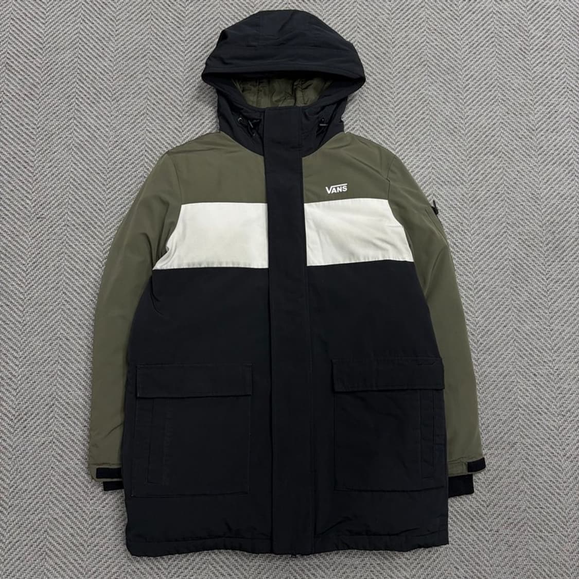 반스 배색 워크 패딩 v1680 상품이미지1