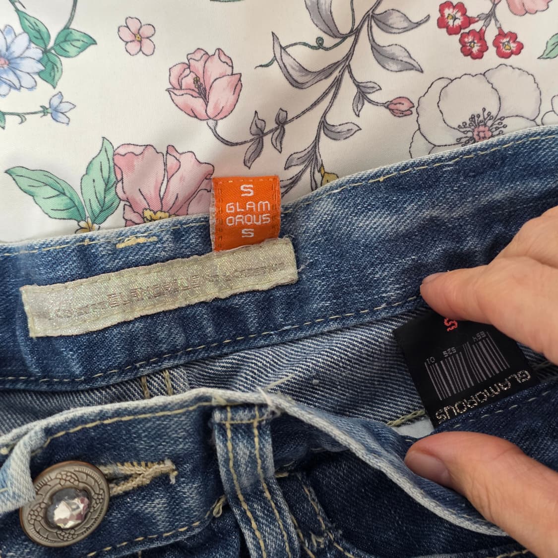 3000원glamorous 영국빈티지)데미지 y2k여름 워싱 데님청반바지 상품이미지2