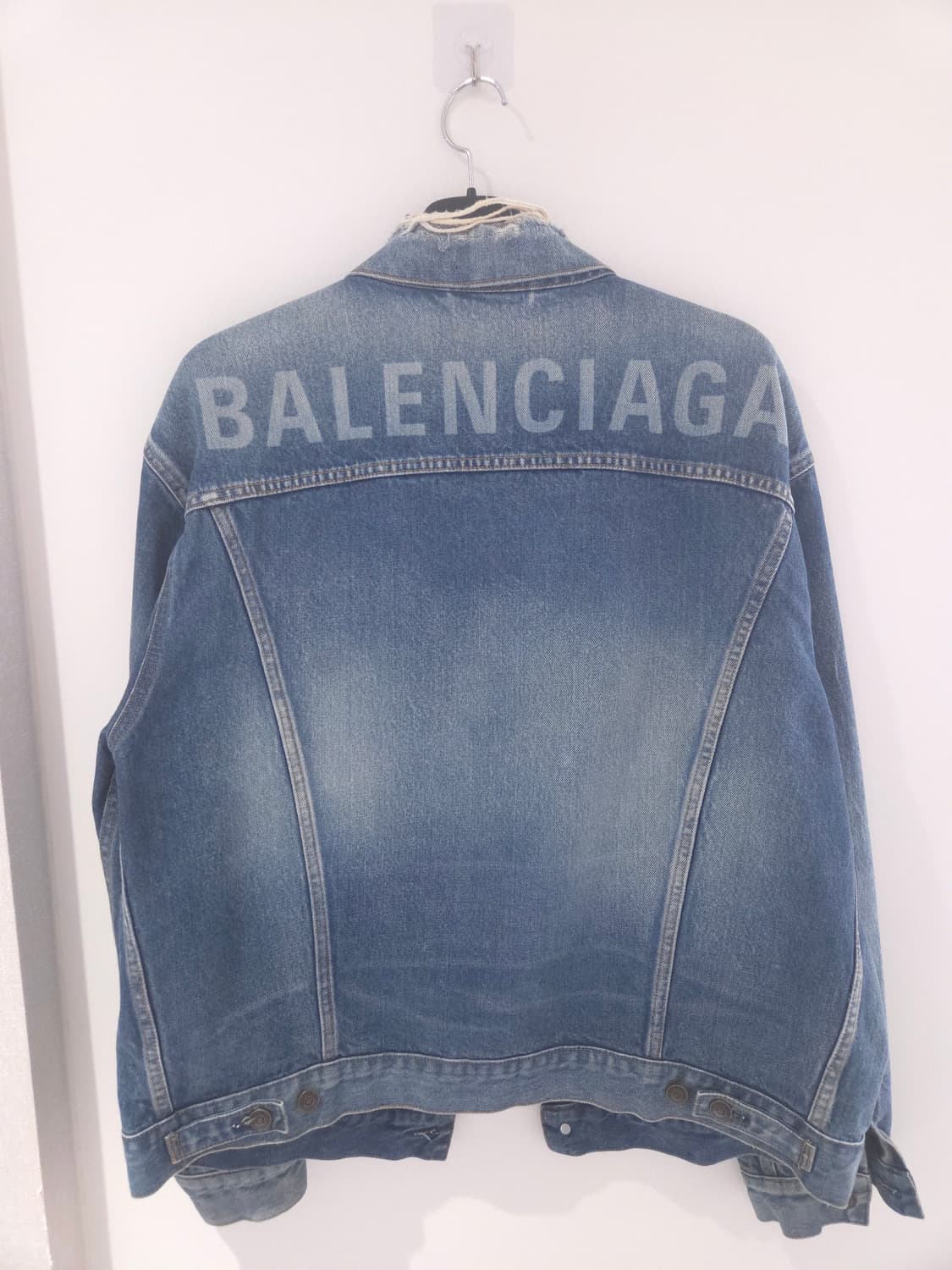 발렌시아가 백로고 데님 청자켓 40Size 상품이미지2