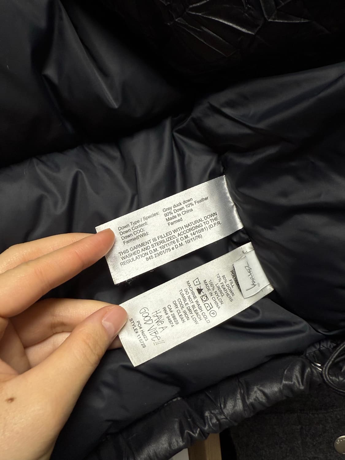 스투시 링클 나일론 다운 푸퍼 블랙 M 상품이미지6