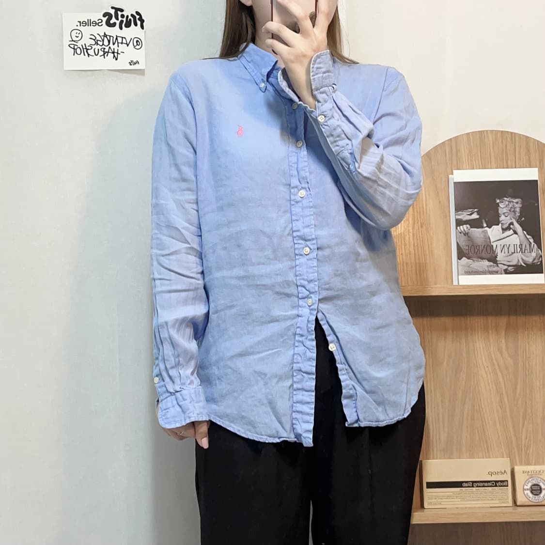 [정품] 폴로 소라 린넨 셔츠 [ M ] 상품이미지2
