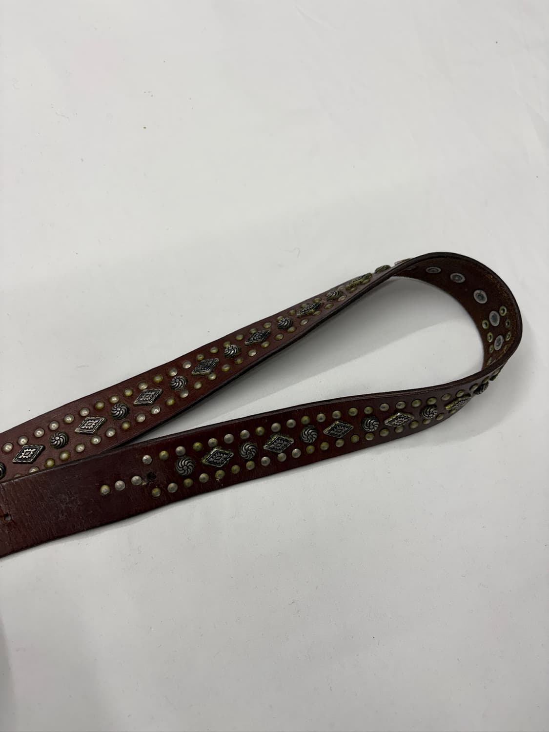빈티지 웨스턴 스터드 디테일 빈티지 레더 벨트 상품이미지5