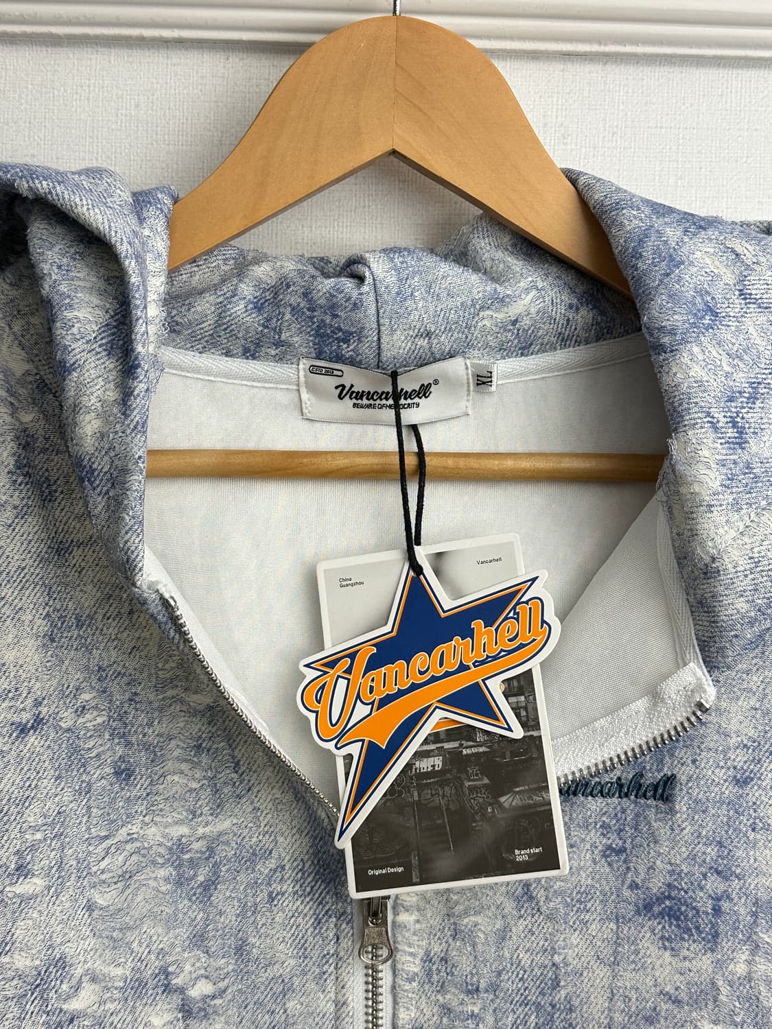 Vancarhell 스파클링 디스트레스 후드 집업 상품이미지9