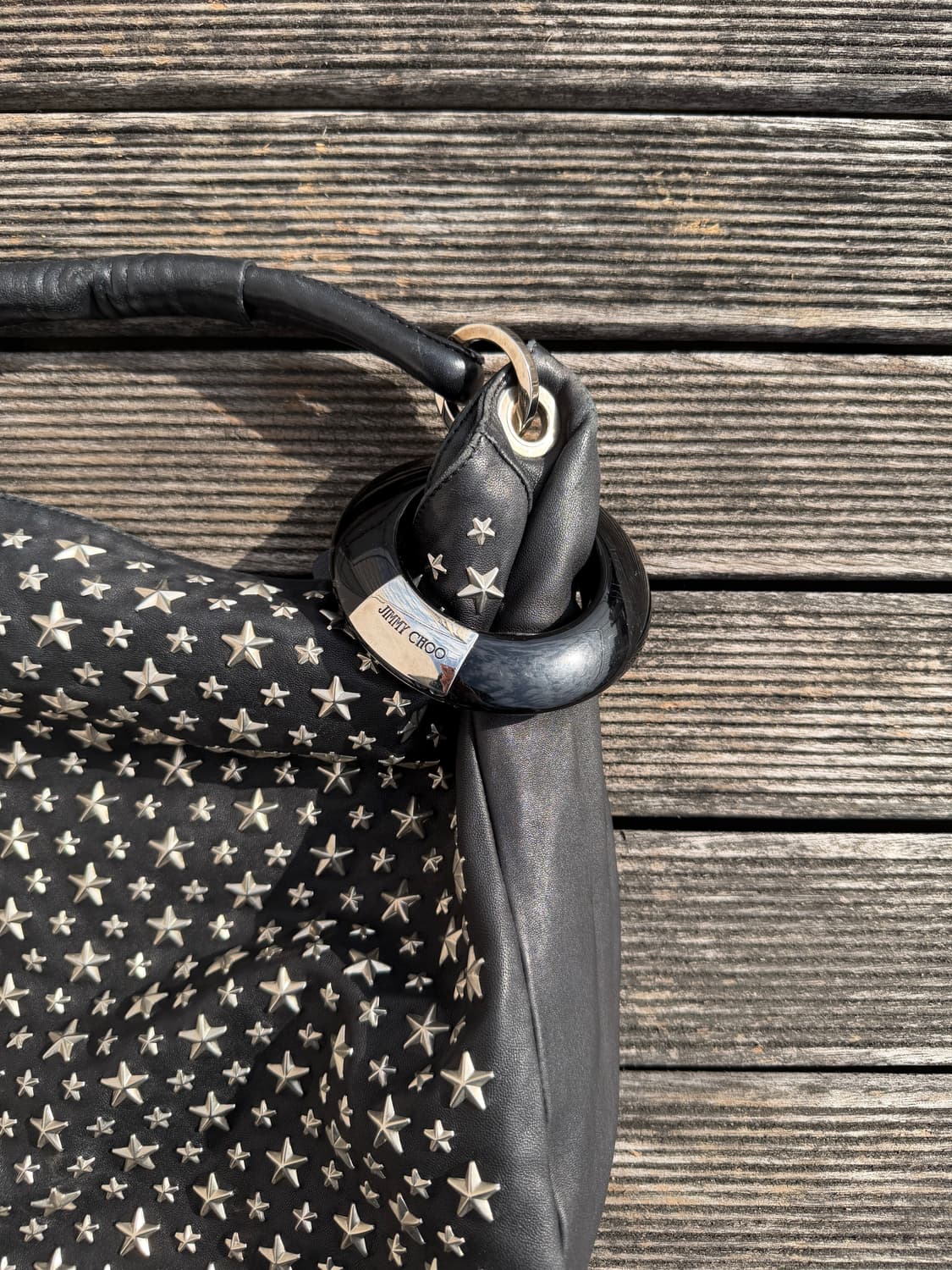 지미추 스타 스터드 레더 호보백 상품이미지4