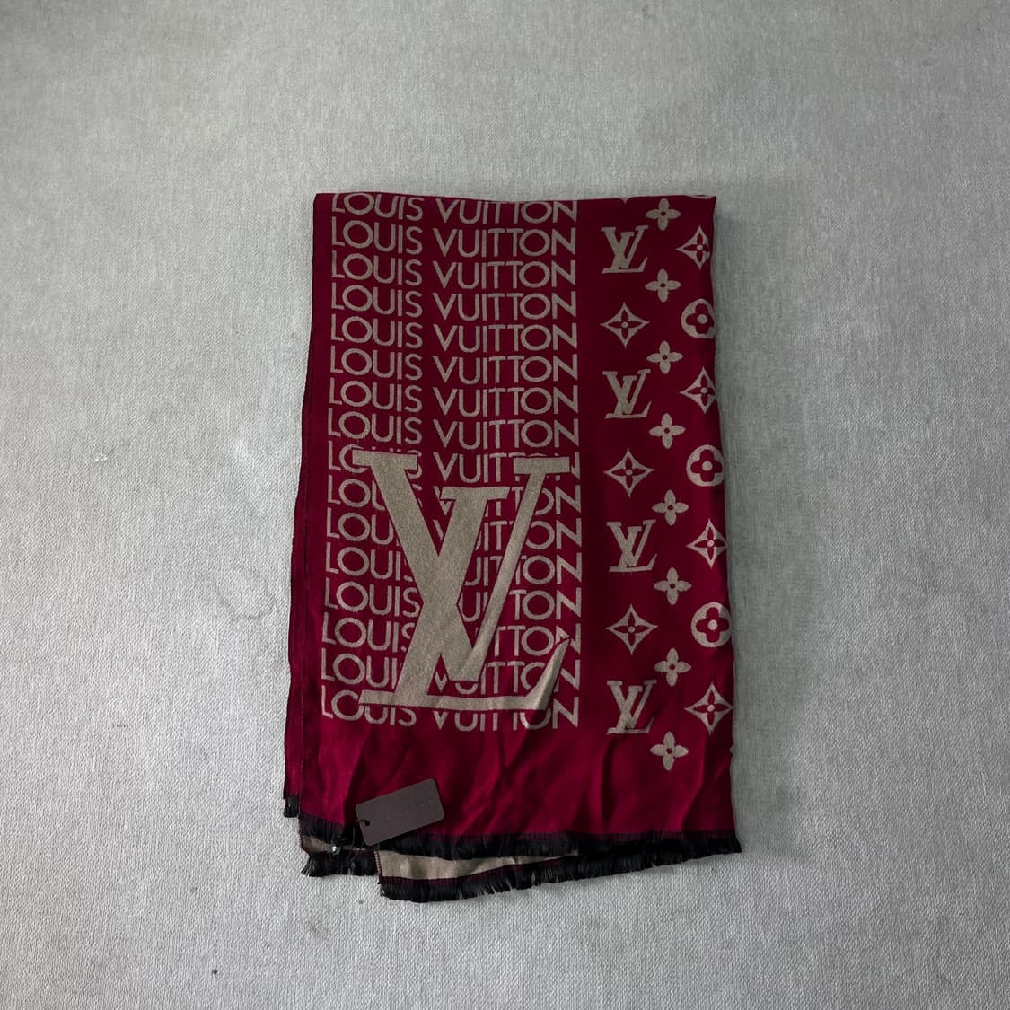루이비통 캐시미어 모노그램 버건디 머플러  상품이미지2