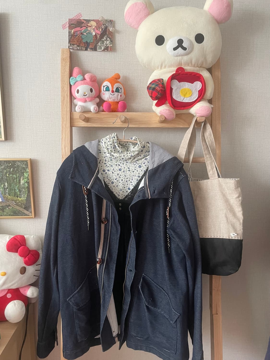 모리걸 빈티지 네이비 후드 자켓 💙🤎🖤 상품이미지2