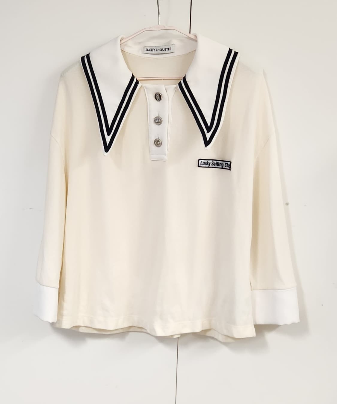 럭키슈에뜨 세일러 카라 긴팔 티셔츠 36 22SS 상품이미지1