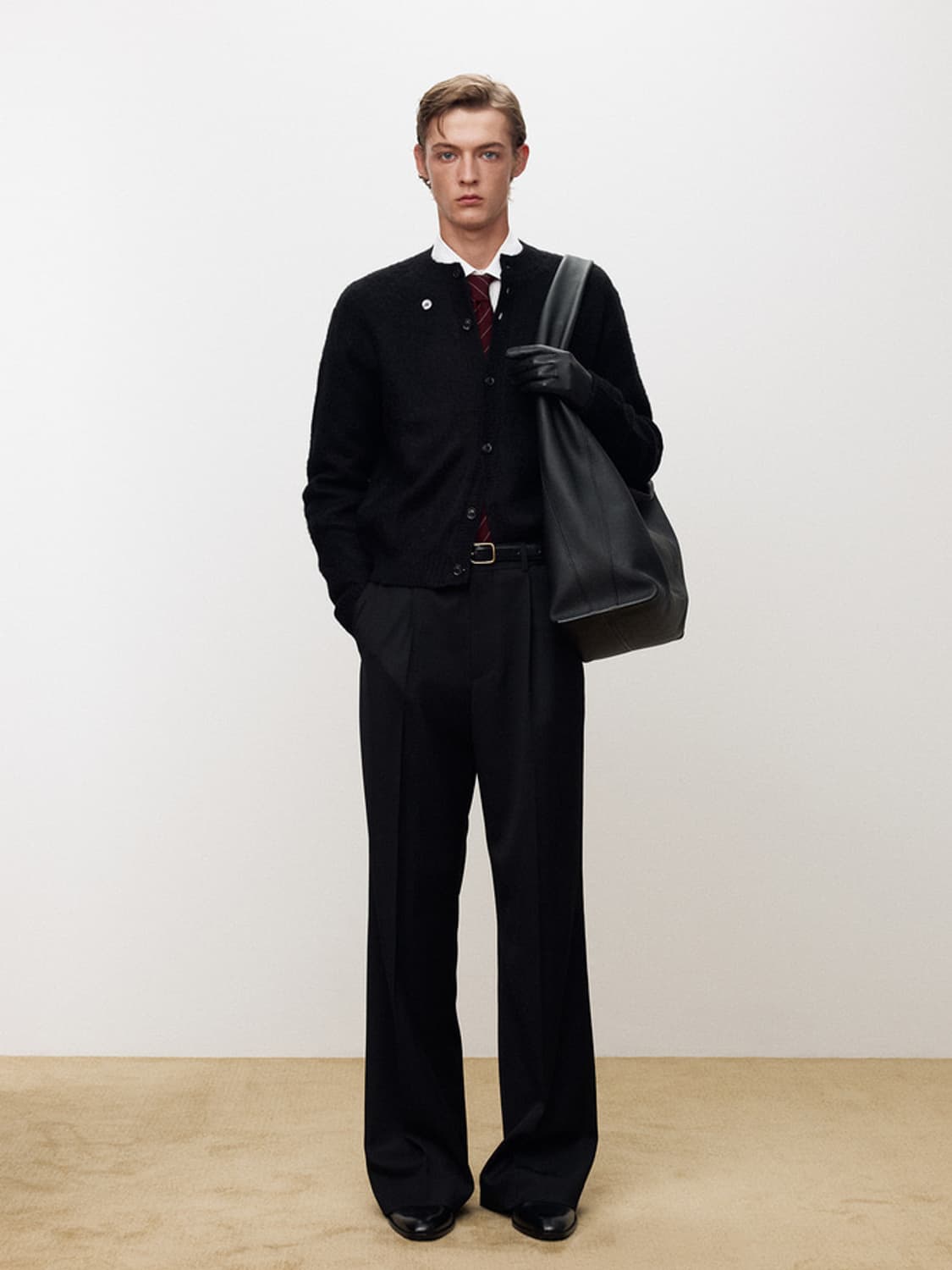 토니웩/ 알파카 모헤어 크루넥 가디건 블랙/ L 상품이미지5