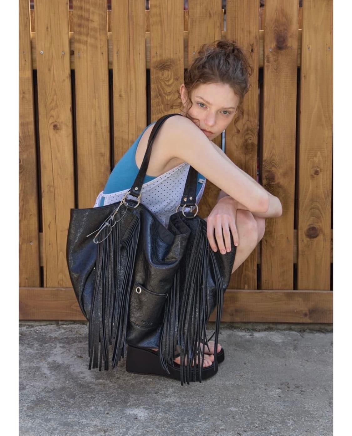 구해요) 레터리 FRINGE BOHO SHOULDER BAG_BLACK 상품이미지1