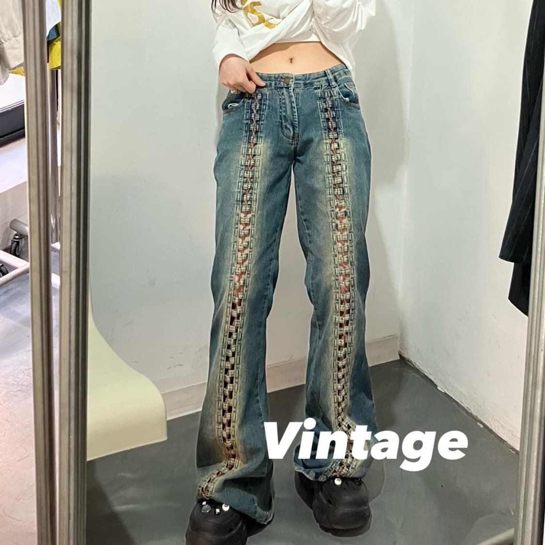 그런지 디테일 청바지 상품이미지1