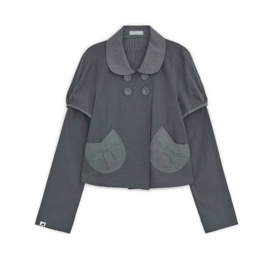 허그유어스킨 디테쳐블 라운드자켓 차콜 상품이미지1