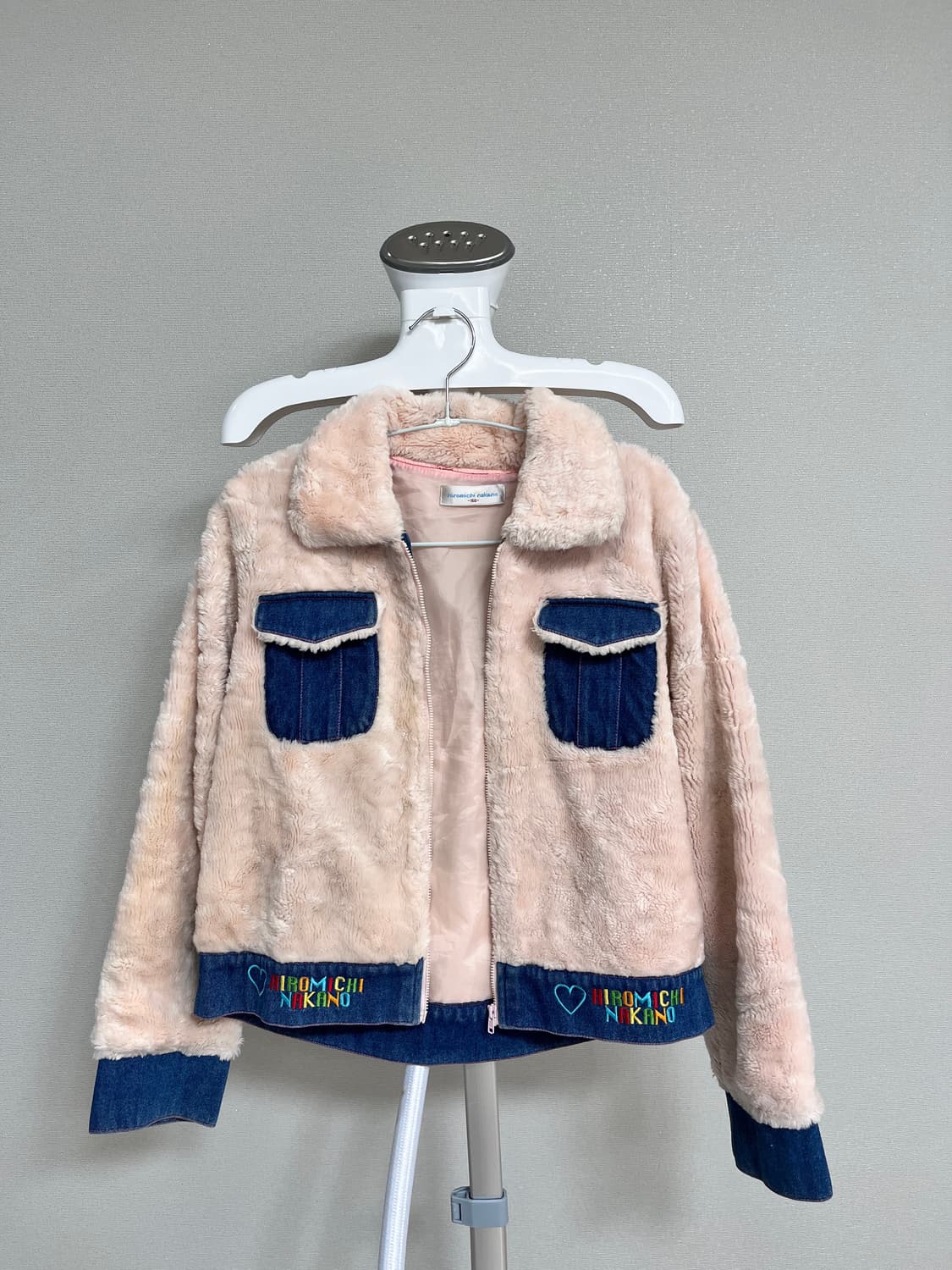 히로미치 나카노 청 무스탕 퍼재킷 핑크 상품이미지1