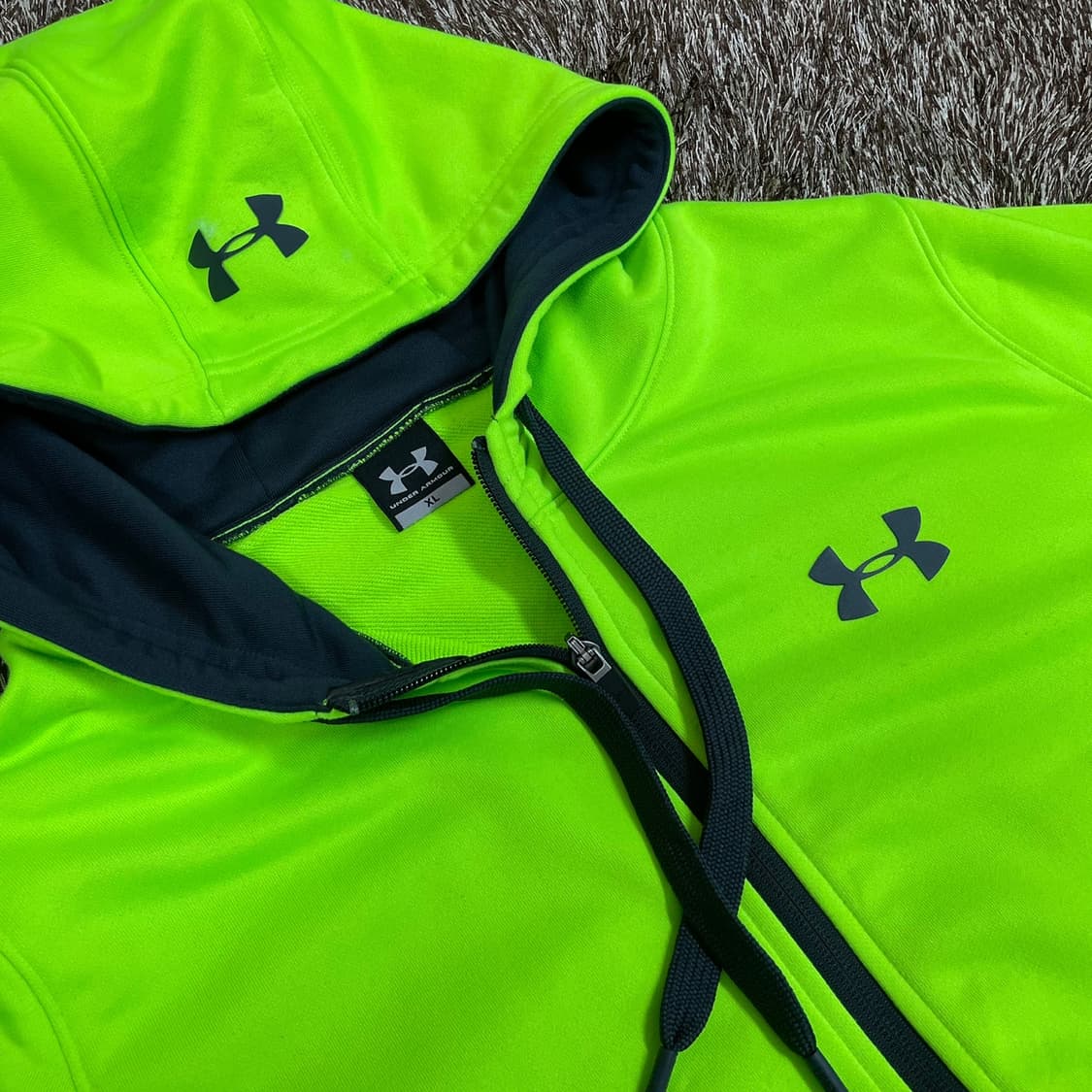 언더아머 Under Armour 형광 후드 집업 XL 상품이미지2