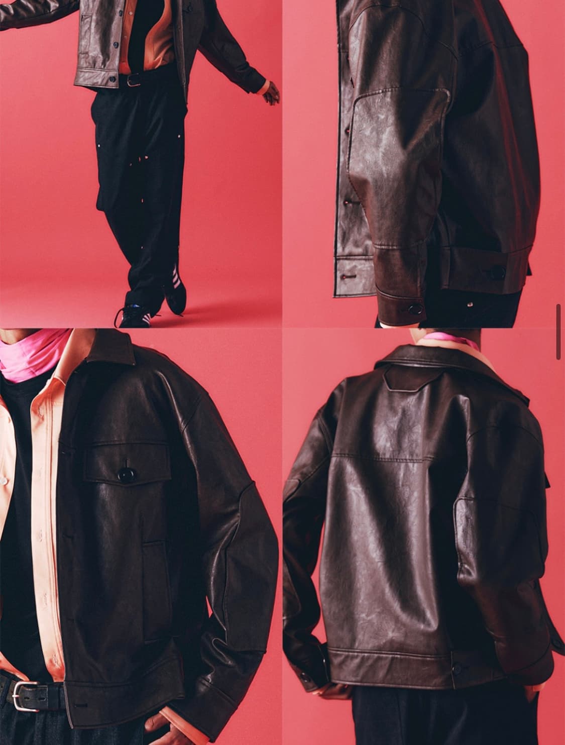 애니타임로릭 튤립 레더 자켓 브라운  상품이미지6