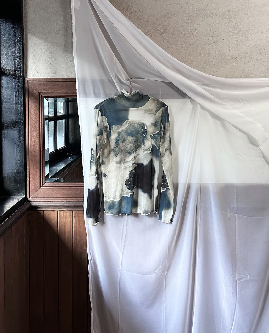 JPV blue print sheer top 상품이미지6