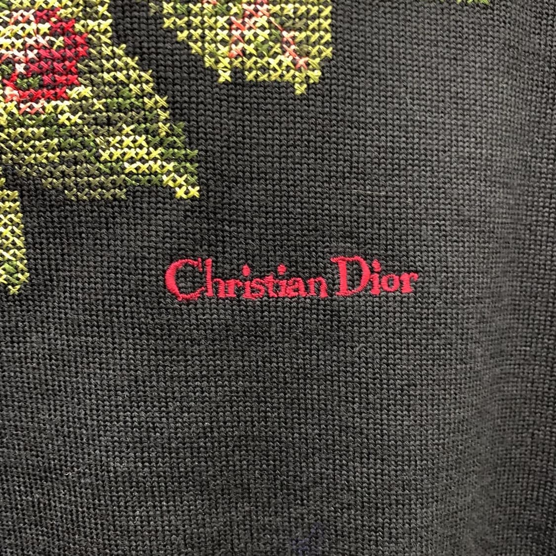 크리스챤 디올 블랙 로즈 자수 니트 베스트 상품이미지4