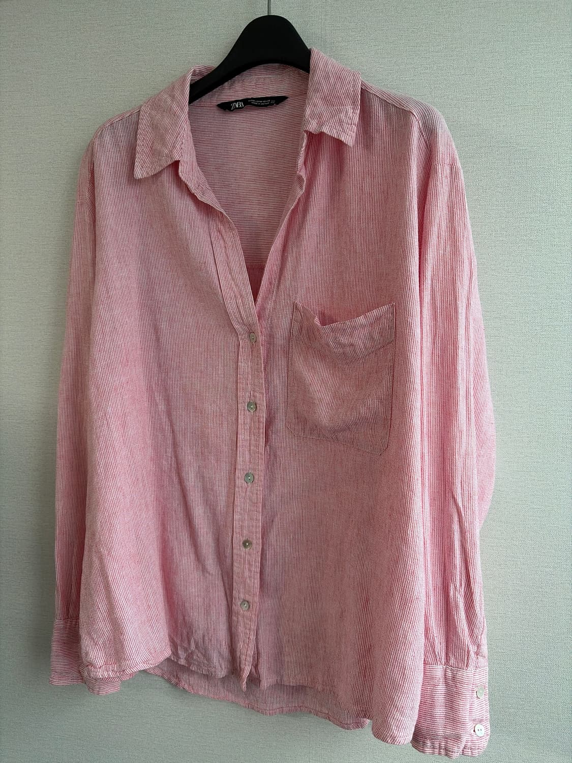 ZARA 린넨 스트라이프 셔츠 EUR M 상품이미지3