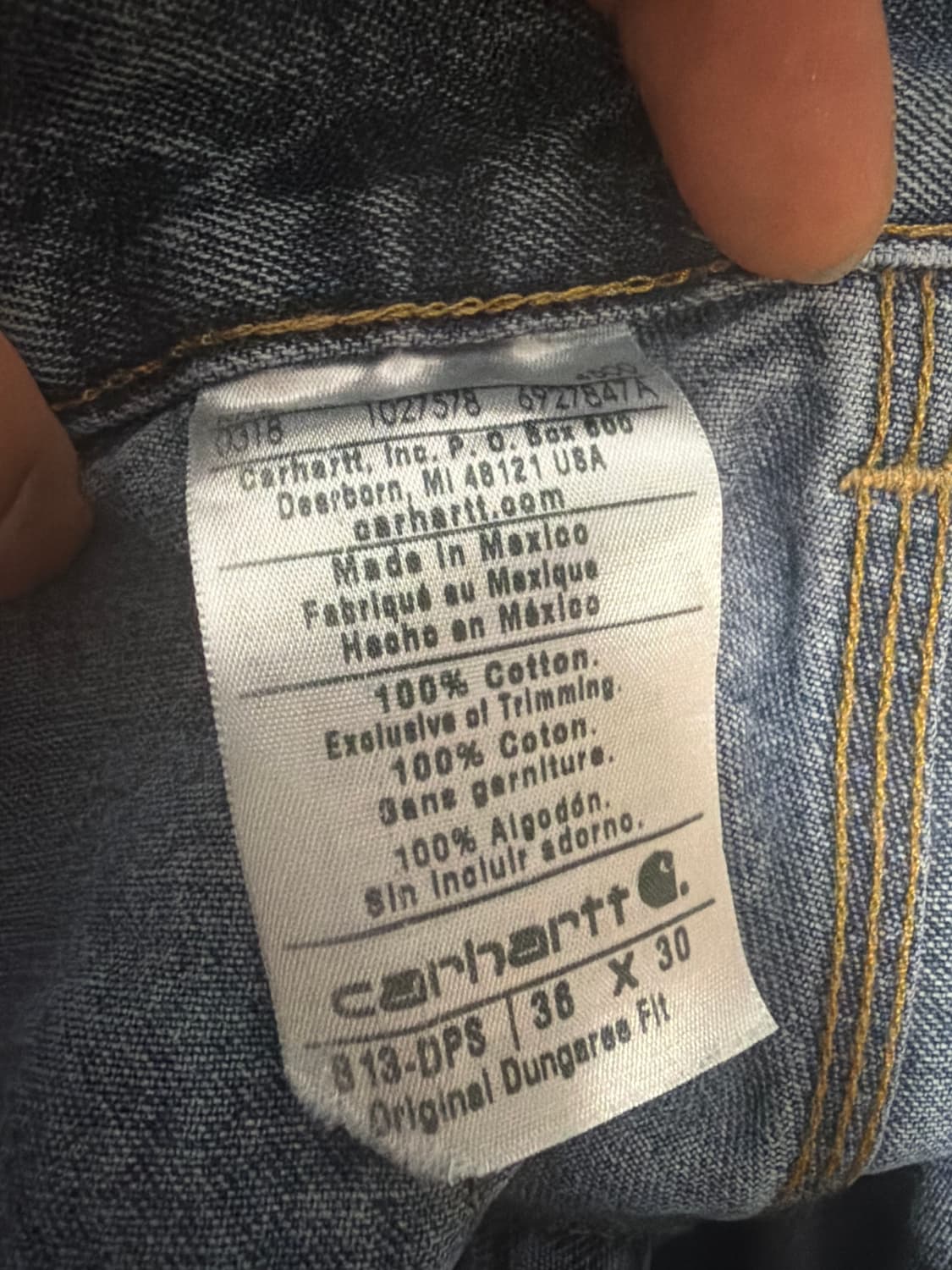 칼하트 데님 싱글니카펜터팬츠 상품이미지4