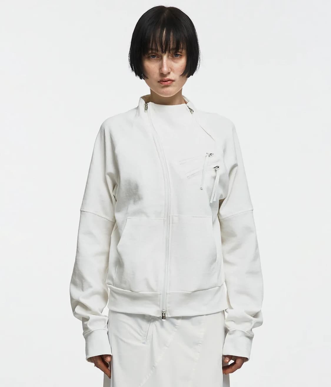 나체 ZIP DETAIL TRACK JERSEY IVORY 상품이미지1