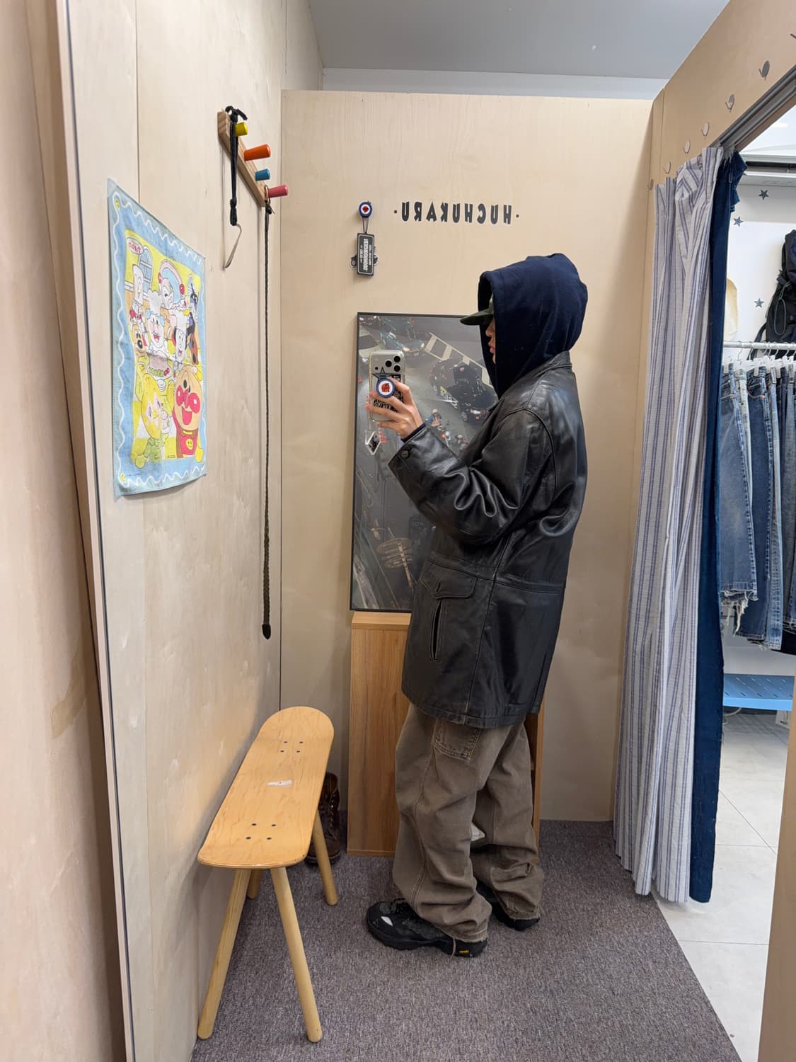 Vtg leather car coat 상품이미지7