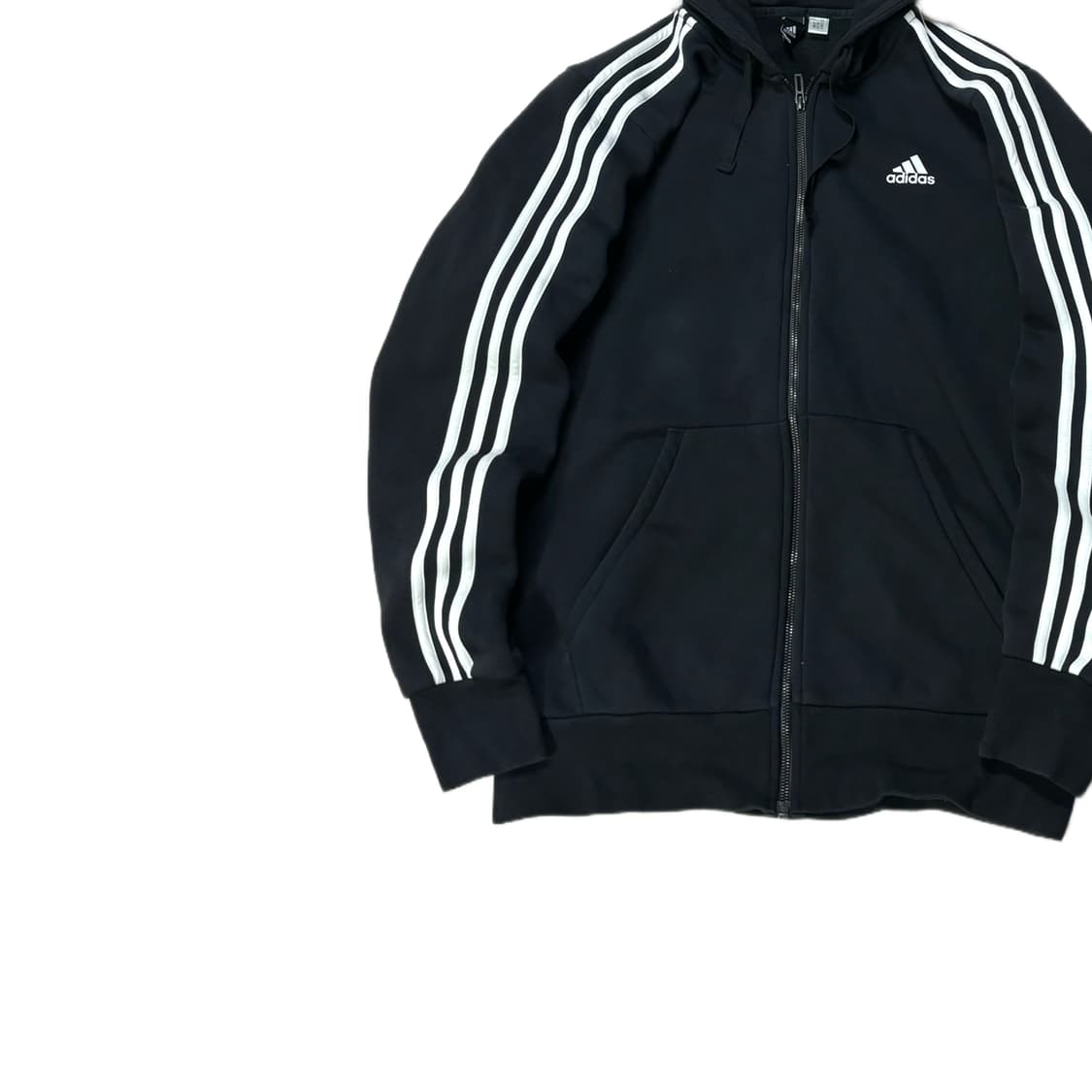 아디다스 후드 져지 블랙 검흰 상품이미지3