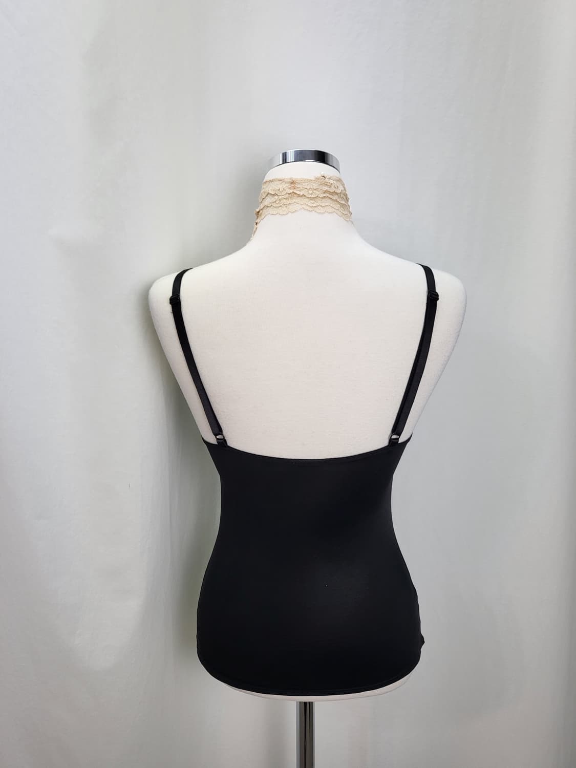 빈티지 무드 청록 플라워 자수 블랙 캐미솔 상품이미지3