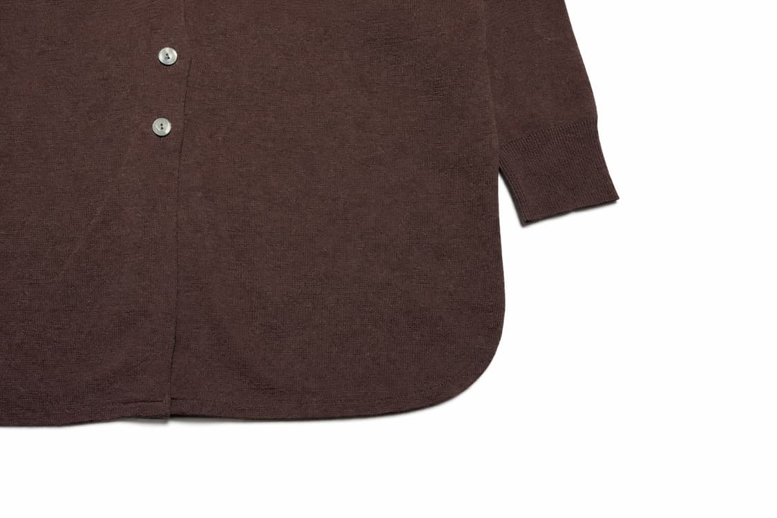JPN 일본 빈티지 y2k 모리걸 루즈핏 브라운 버건디 니트 셔츠 가디건 상품이미지5