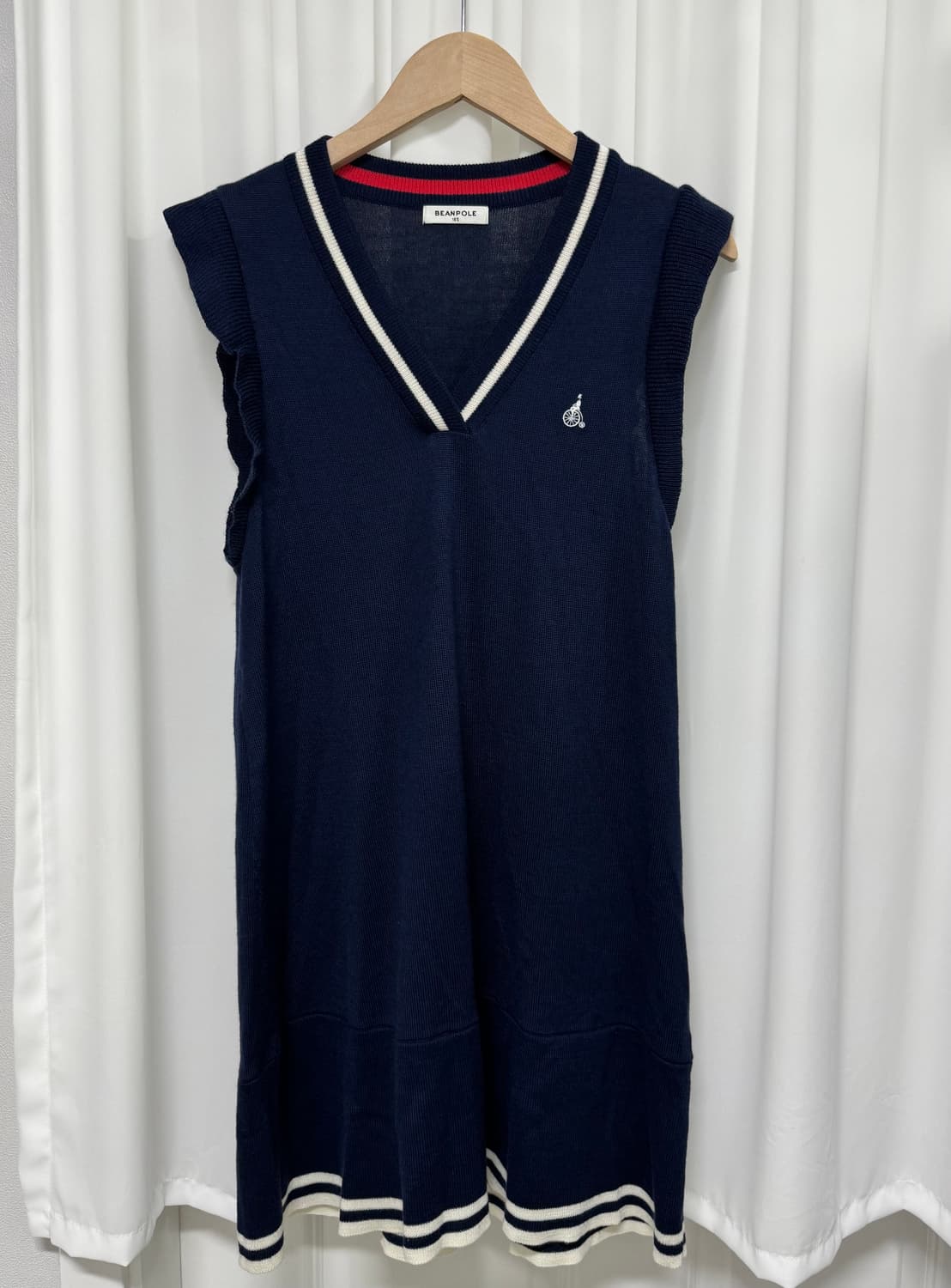 빈폴 브이넥 네이비 니트원피스  상품이미지1