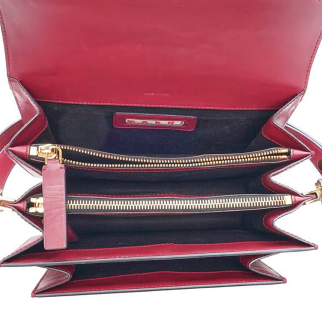 (중고) 마르니 버건디 카프스킨 트렁크 미듐 숄더백 상품이미지5