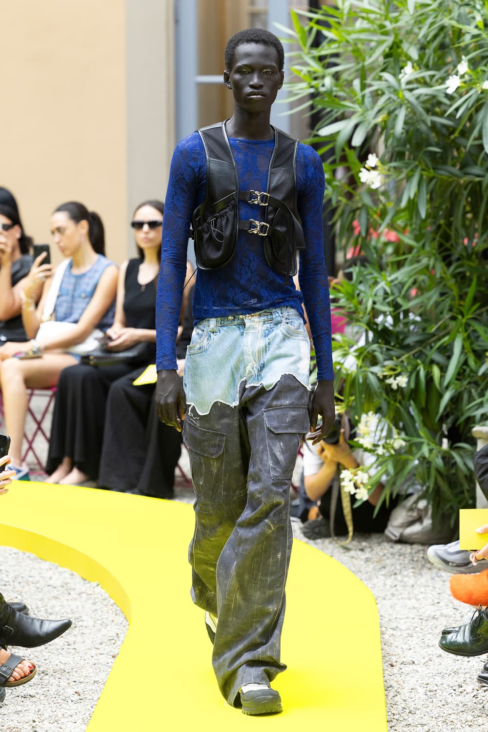 앤더슨벨 포데님 & 스크레치 레더 프린트 카고 팬츠 32 상품이미지4